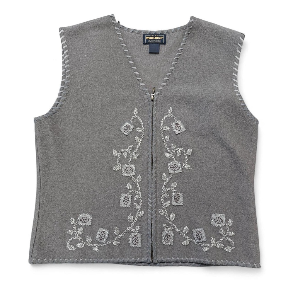 Womens Woolrich Vest L Tumbleweed Beige 100% Wool Cottagecore Grandmacore Folk